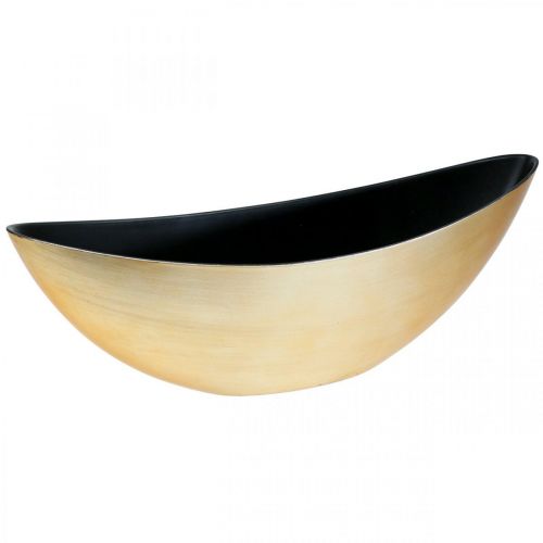 Floristik21 Pflanzschale Oval Dekoschale Jardiniere Gold 39×12×13cm