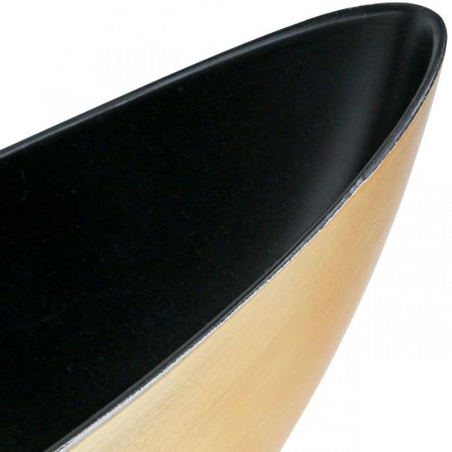 Floristik21 Pflanzschale Oval Dekoschale Jardiniere Gold 39×12×13cm