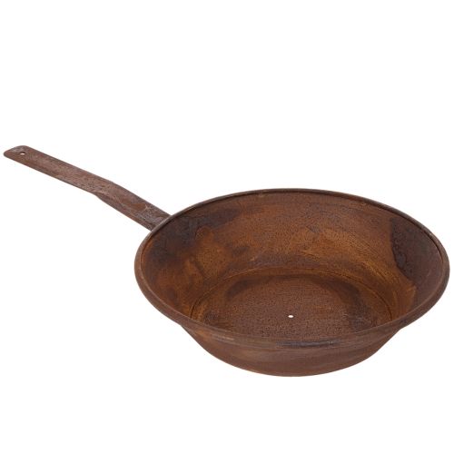 Pflanzschale Rost Pfanne mit Griff Übertopf Metall Ø31cm | Floristik21.de