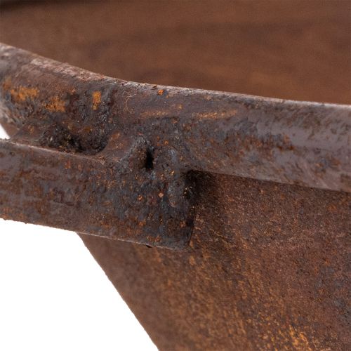 Pflanzschale Rost Pfanne mit Griff Übertopf Metall Ø31cm | Floristik21.de