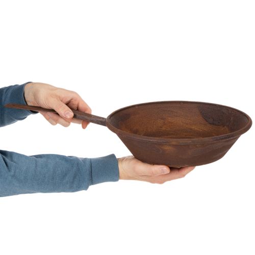 Pflanzschale Rost Pfanne mit Griff Übertopf Metall Ø31cm | Floristik21.de