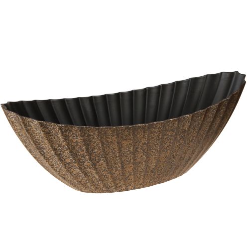 Pflanzschale Anthrazit Gold Oval 41,5x16cm – Exklusiv und Dekorativ