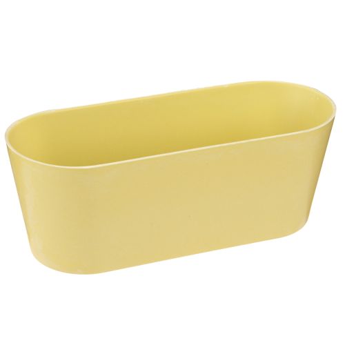 Floristik21 Pflanzschale oval Dekoschale Kunststoff Gelb für Floristen 27x11x10cm 3St