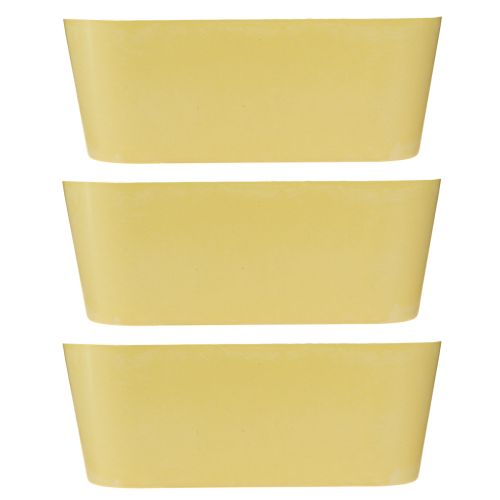 Artikel Pflanzschale oval Dekoschale Kunststoff Gelb für Floristen 27x11x10cm 3St