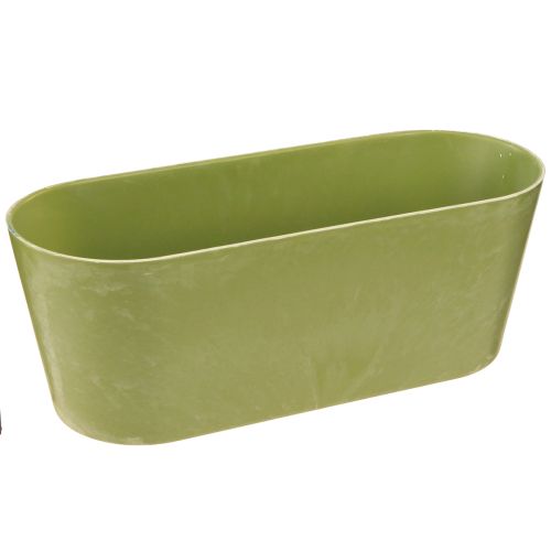 Floristik21 Pflanzschale oval Grün Kunststoff 27×11×10cm 3St - Ideal für Dekoration und Gestaltung