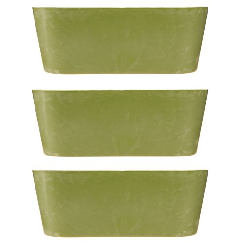 Artikel Pflanzschale oval Grün Kunststoff 27×11×10cm 3St - Ideal für Dekoration und Gestaltung