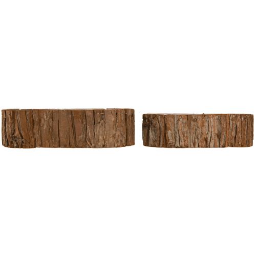 Artikel Pflanzschale oval aus Rinde Natur, rustikale Tischdeko, 2er Set 30,5x15cm / 24x11cm