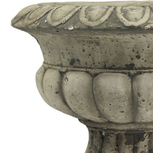 Floristik21 Pflanzschale klein Pflanzkübel Pokal Antik Beton Ø15cm H13cm