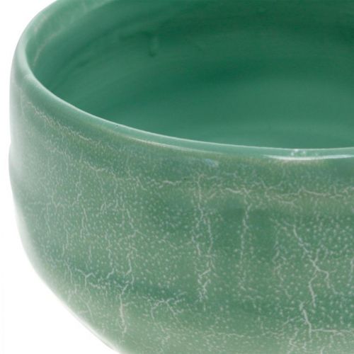 Floristik21 Pflanzschale mit Korbmuster, Keramikdeko, Gesteckschale rund Ø16cm H7,5cm