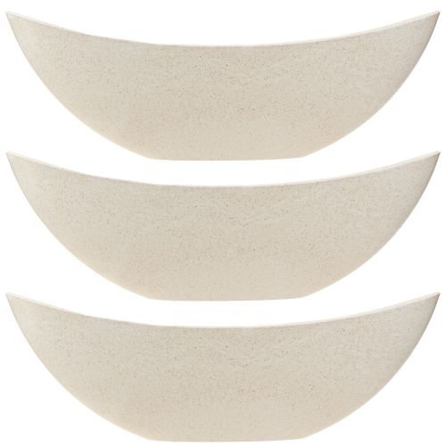 Artikel Pflanzschiffchen Pflanzschale Beige Meliert L38,5cm 3St - Ideal für Floristen
