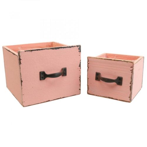 Pflanzschublade Pflanzkasten Holz Peach 12,5/16cm 2er-Set