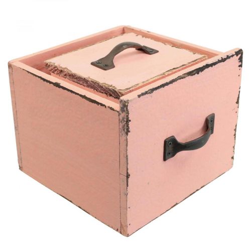 Floristik21 Pflanzschublade Pflanzkasten Holz Peach 12,5/16cm 2er-Set