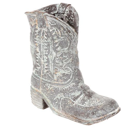 Deko Cowboy-Stiefel Pflanzschuh Polyresin 24cm Grau einkaufen | Floristik21.de