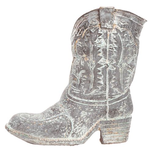 Deko Cowboy-Stiefel Pflanzschuh Polyresin 24cm Grau | Floristik21.de