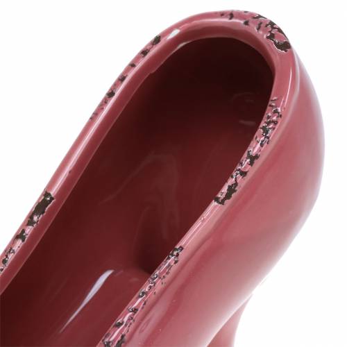 Pflanzgefäß Damenschuh Keramik Creme, Rosa, Pink Sortiert 20×6cm H12cm 3St