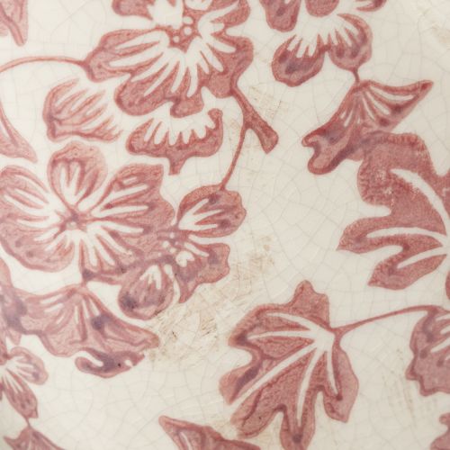 Artikel Pflanzentopf Keramik mit floralem Muster und Henkeln, dekorativer Blumenkübel 21cm