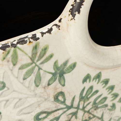 Artikel Keramik Pflanztasche mit Blattmuster für Innen- und Außenbereich 21 cm