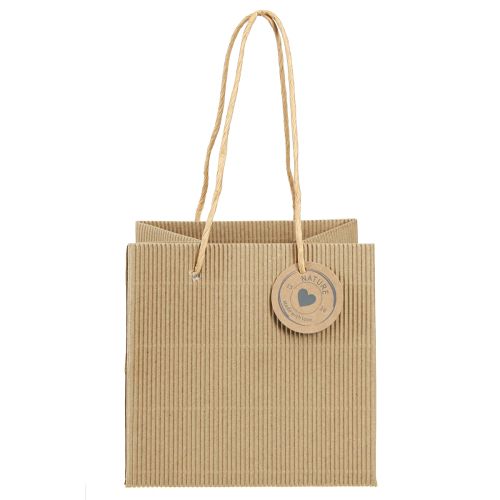 Artikel Pflanztaschen aus Papier Gerippt Natur 14x14x13,5cm 8 St – Dekorativ und Nachhaltig für Floristen