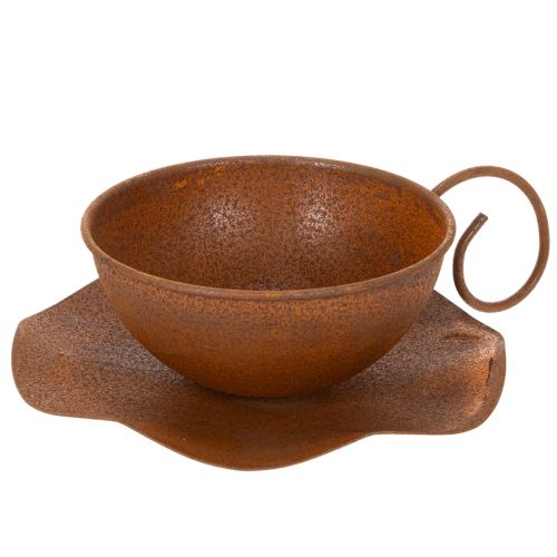 Artikel Pflanztasse mit Untertasse Pflanztopf Rost Ø19,5cm H8cm