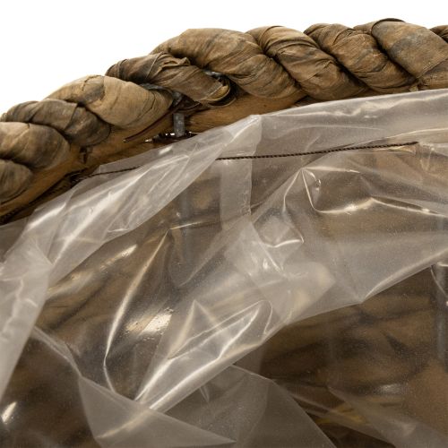 Artikel Pflanztasse mit Unterteller aus Stroh 17cm rustikales Pflanzkorb-Set