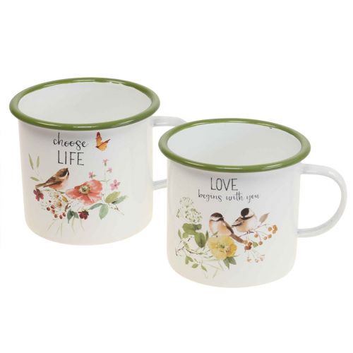 Floristik21 Pflanztasse Emaille Tasse zum Bepflanzen Spruch Ø11cm