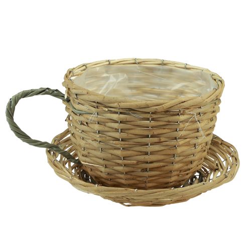 Floristik21 Tasse Korb zum Bepflanzen Weide Natur Grau Ø29cm