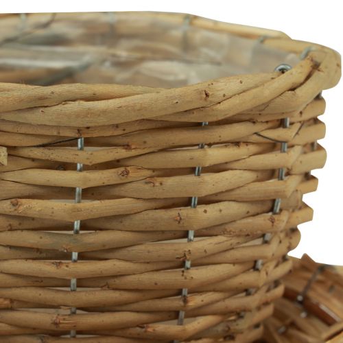 Floristik21 Tasse Korb zum Bepflanzen Weide Natur Grau Ø29cm