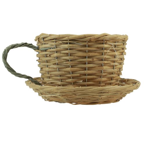 Floristik21 Tasse Korb zum Bepflanzen Weide Natur Grau Ø29cm