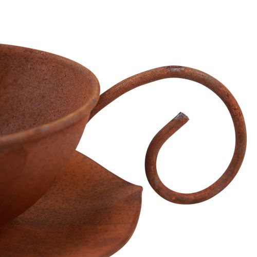 Floristik21 Pflanztasse mit Untertasse Vintage Rost Ø17,5cm H6cm