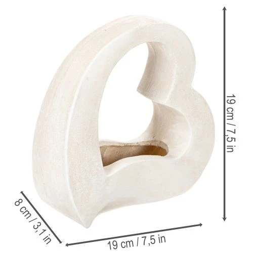 Dekoherz zum Bepflanzen, offene Herzform, 19 cm, weiß | Floristik21.de
