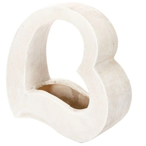 Dekoherz zum Bepflanzen, offene Herzform, 19 cm, weiß | Floristik21.de