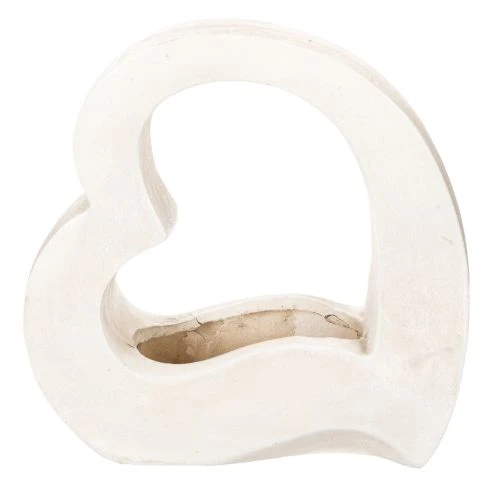 Dekoherz zum Bepflanzen, offene Herzform, 19 cm, weiß | Floristik21.de