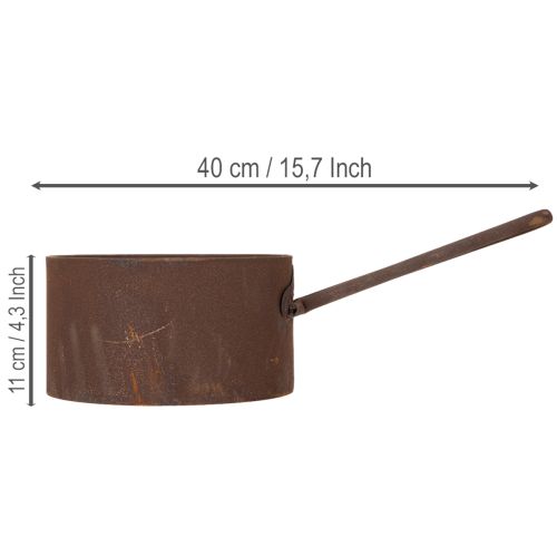 Pflanztopf Metall Übertopf Rost Pfanne Deko Ø20cm H11cm | Floristik21.de