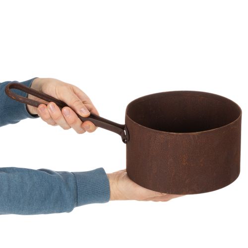 Pflanztopf Metall Übertopf Rost Pfanne Deko Ø20cm H11cm | Floristik21.de