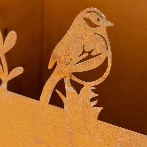 Pflanztopf, Metalldeko mit Vögeln, Übertopf, Frühling Edelrost H15,5cm | Floristik21.de