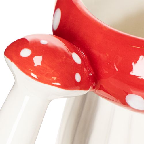 Keramik-Dekotasse Fliegenpilz 10 cm Weiß-Rot, dekorative Verwendung | Floristik21.de