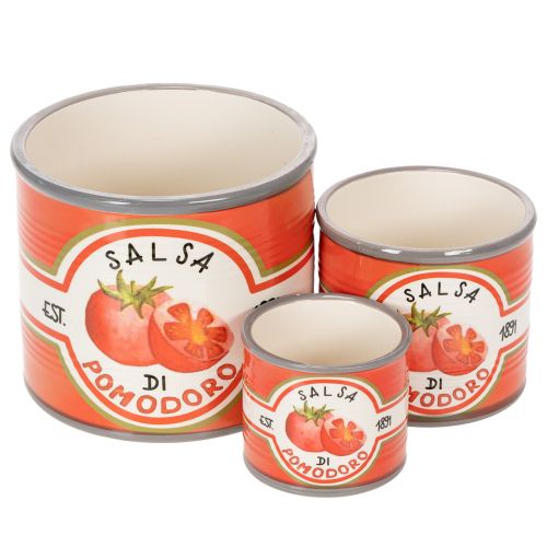 Floristik21 Keramik Pflanzgefäße Tomatendesign Set, 3 Größen, Dekorative Übertopfe, Rot für Küche und Wohnzimmer