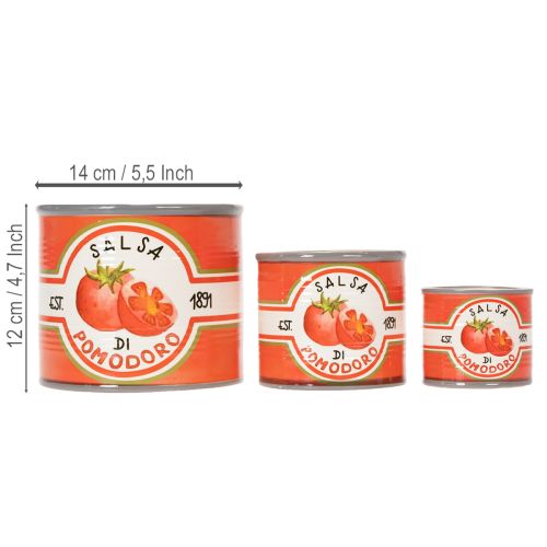 Artikel Keramik Pflanzgefäße Tomatendesign Set, 3 Größen, Dekorative Übertopfe, Rot für Küche und Wohnzimmer