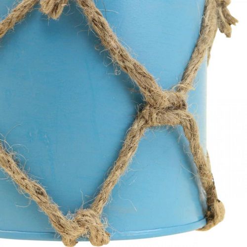 Pflanztopf, Blumentopf Metall, Jutekordel H10,5cm 3St