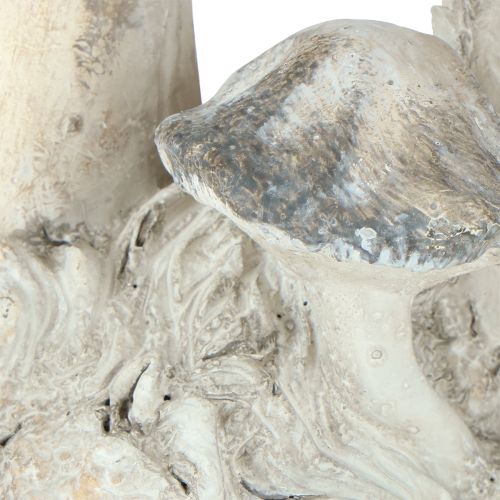 Artikel Pilz Deko Steinguss Vintage Grau Weiß für Gartengestaltung 21,5×18×22cm