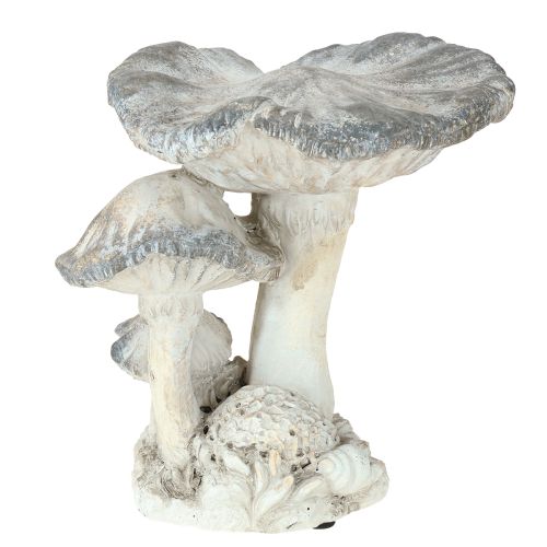 Artikel Pilz Deko Steinguss Vintage Grau Weiß für Gartengestaltung 21,5×18×22cm