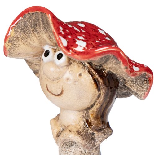 Pilz-Stecker Dekofigur Mädchen und Junge Fliegenpilz Keramik 13cm Rot 2 Stück Innenbereich | Floristik21.de