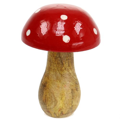 Floristik21 Fliegenpilz aus Holz Rot 15,5cm