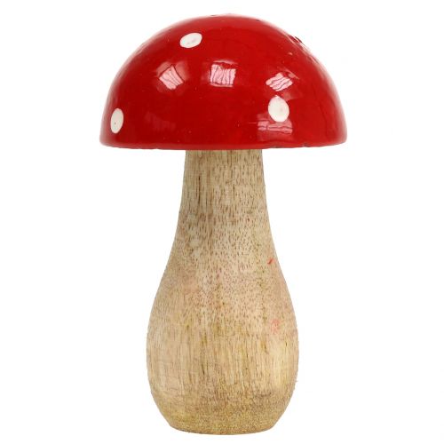 Floristik21 Fliegenpilz aus Holz Rot 11,5cm