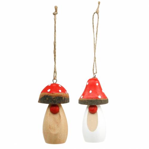 Pilz zum Hängen Holz Weiß, Braun Sortiert 6,5/8cm 8St