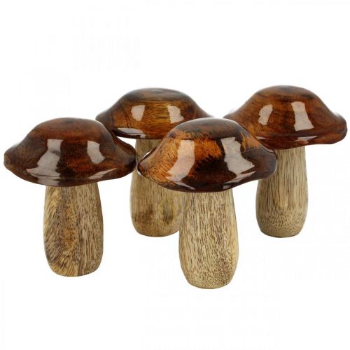 Deko Pilz Mangoholz Herbstdeko Ø7cm H9cm 4St Deko Pilz Mangoholz Herbstdeko Ø7cm H9cm 4St