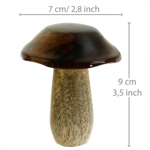 Deko Pilz Mangoholz Herbstdeko Ø7cm H9cm 4St