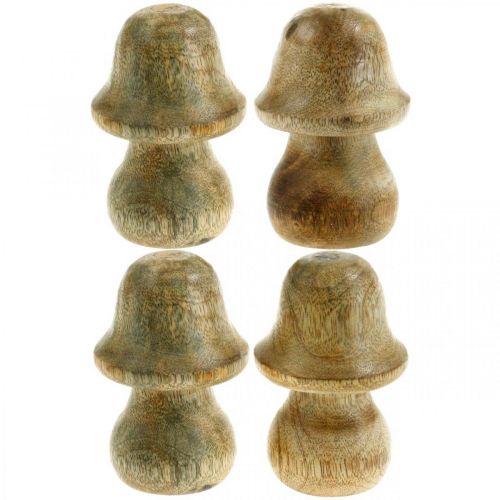 Floristik21 Pilz Mangoholz Natur Holzpilz Herbstdeko Ø5cm H7,5cm 6St