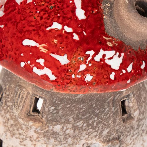 Pilzhaus Deko-Lichthäuschen Keramik 10 cm Rot-Weiß 2er-Set Innenbereich | Floristik21.de