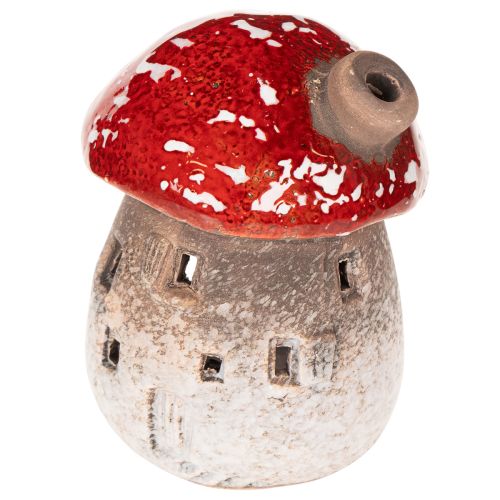 Pilzhaus Deko-Lichthäuschen Keramik 10 cm Rot-Weiß 2er-Set Innenbereich | Floristik21.de